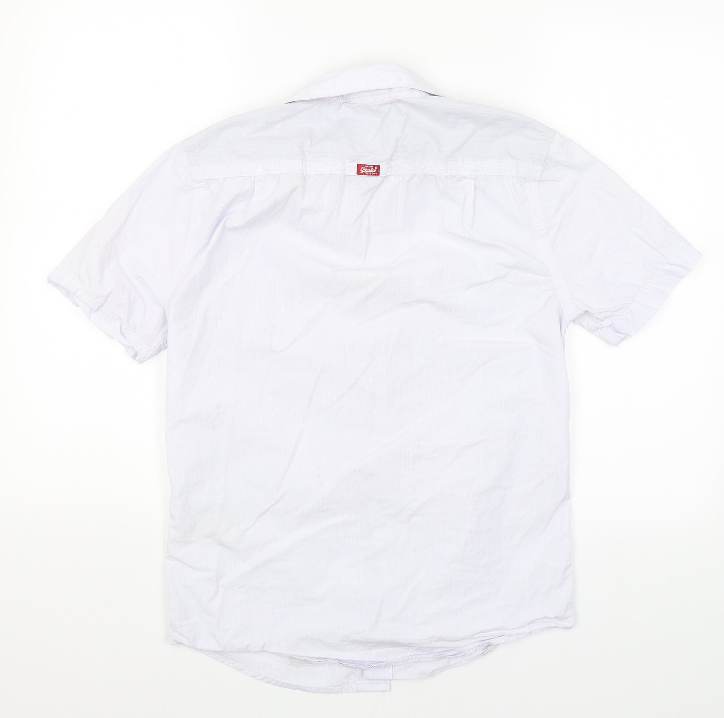 Superdry Mens White Striped   Button-Up Size S