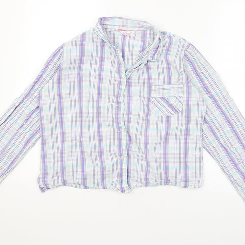 Secret Possessions Womens Purple Plaid  Top Pyjama Top Size 12