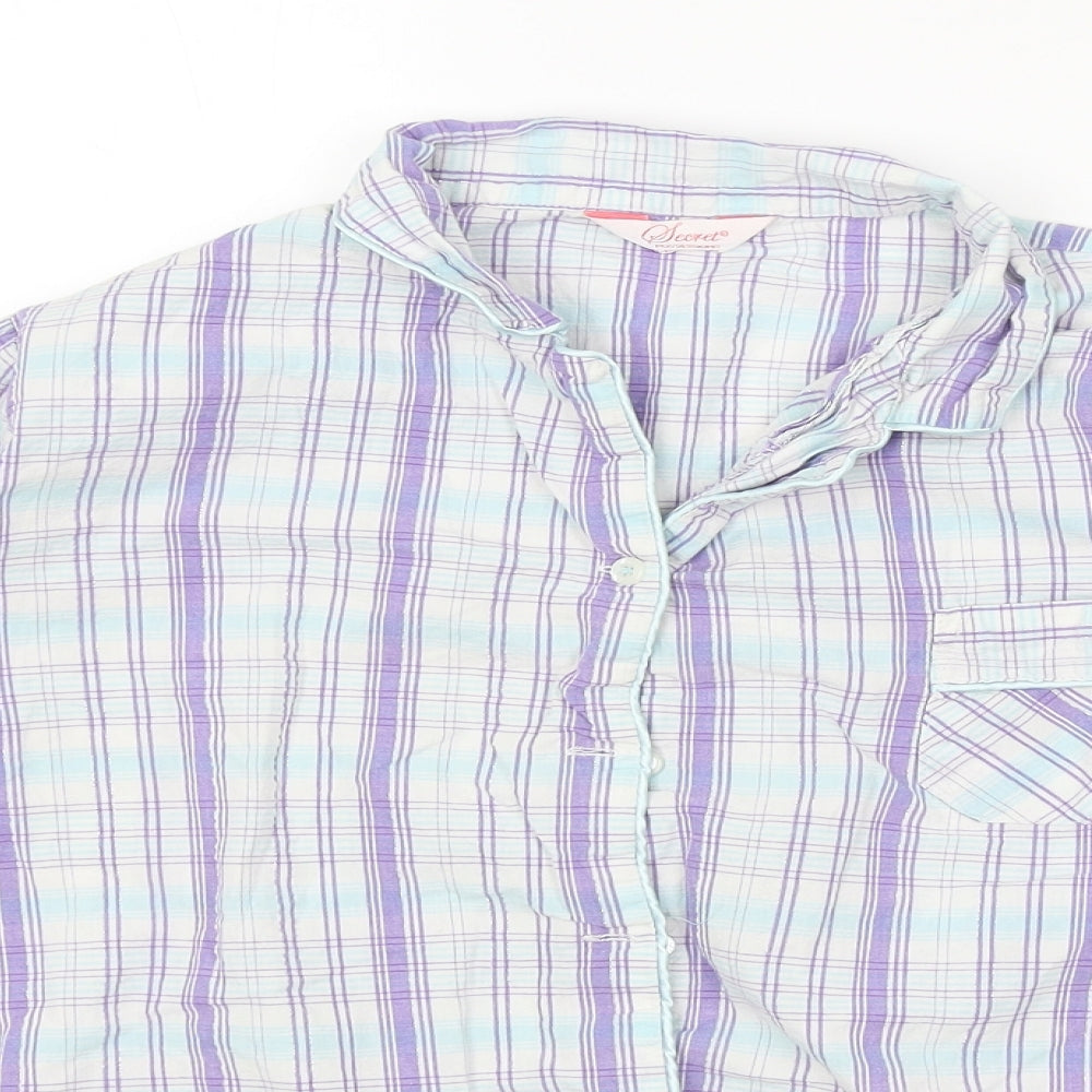 Secret Possessions Womens Purple Plaid  Top Pyjama Top Size 12