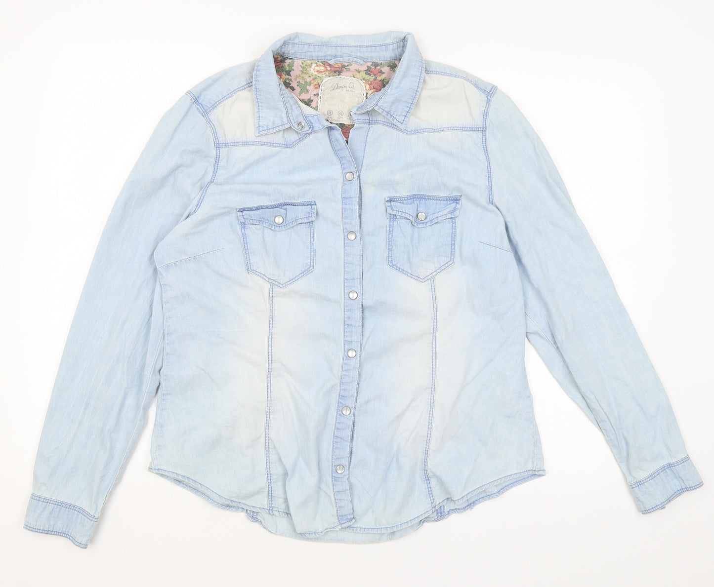 Denim Co Womens Blue   Basic Button-Up Size 16