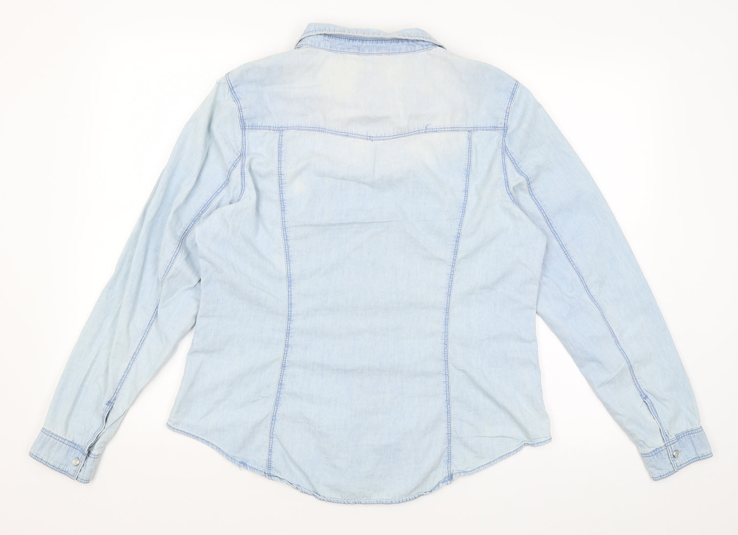 Denim Co Womens Blue   Basic Button-Up Size 16