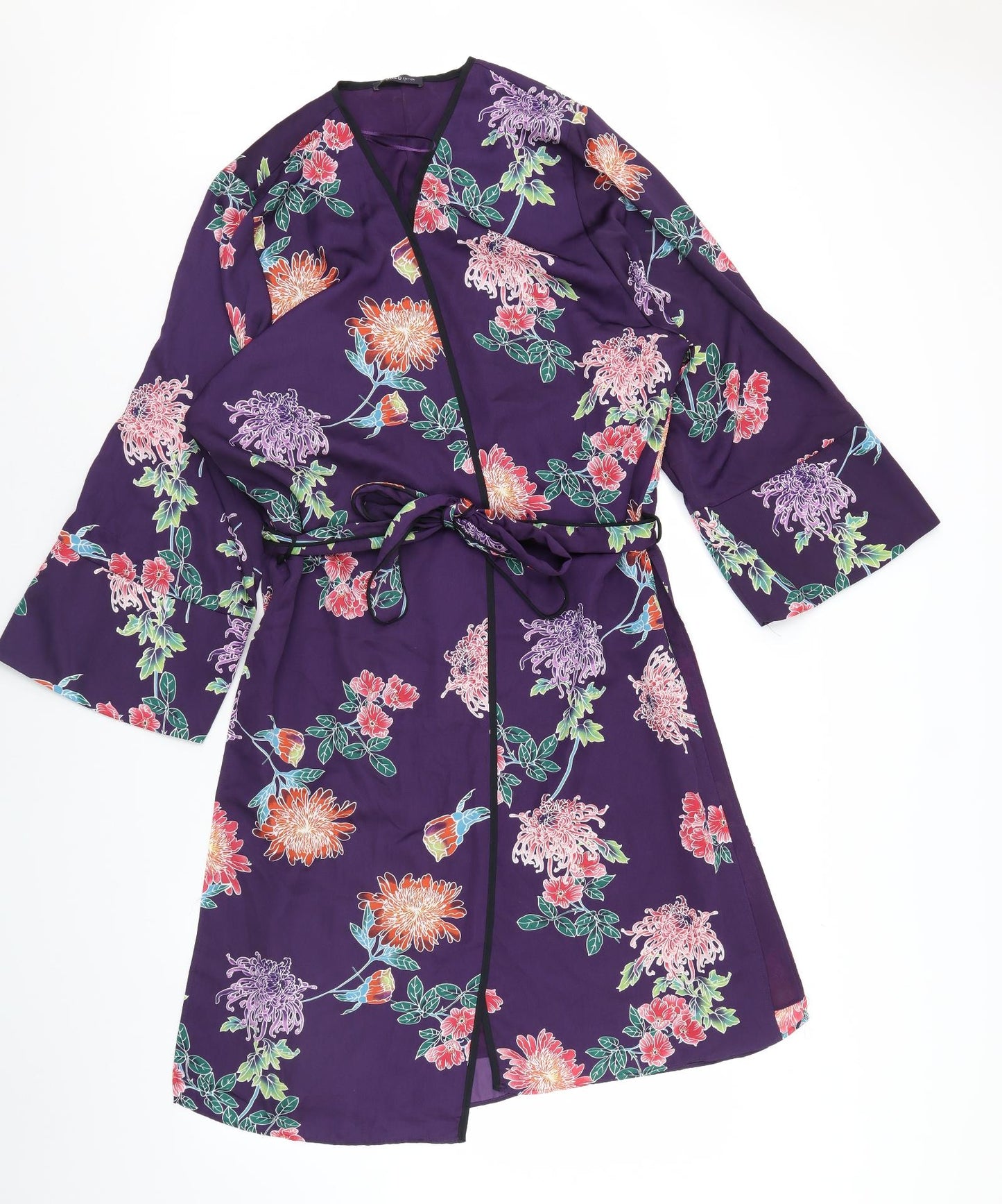 m&s Womens Purple Floral  Cami Robe Size 12