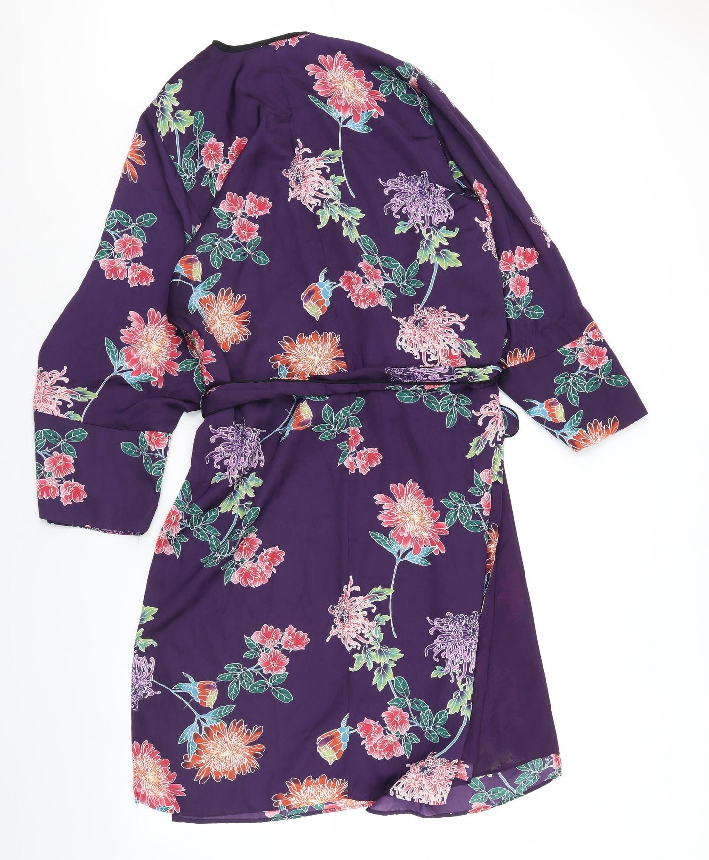 m&s Womens Purple Floral  Cami Robe Size 12