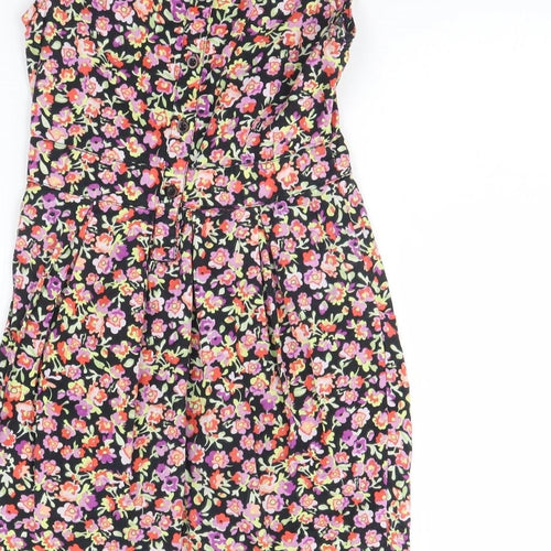 George Girls Black Floral  Shift  Size 7 Years