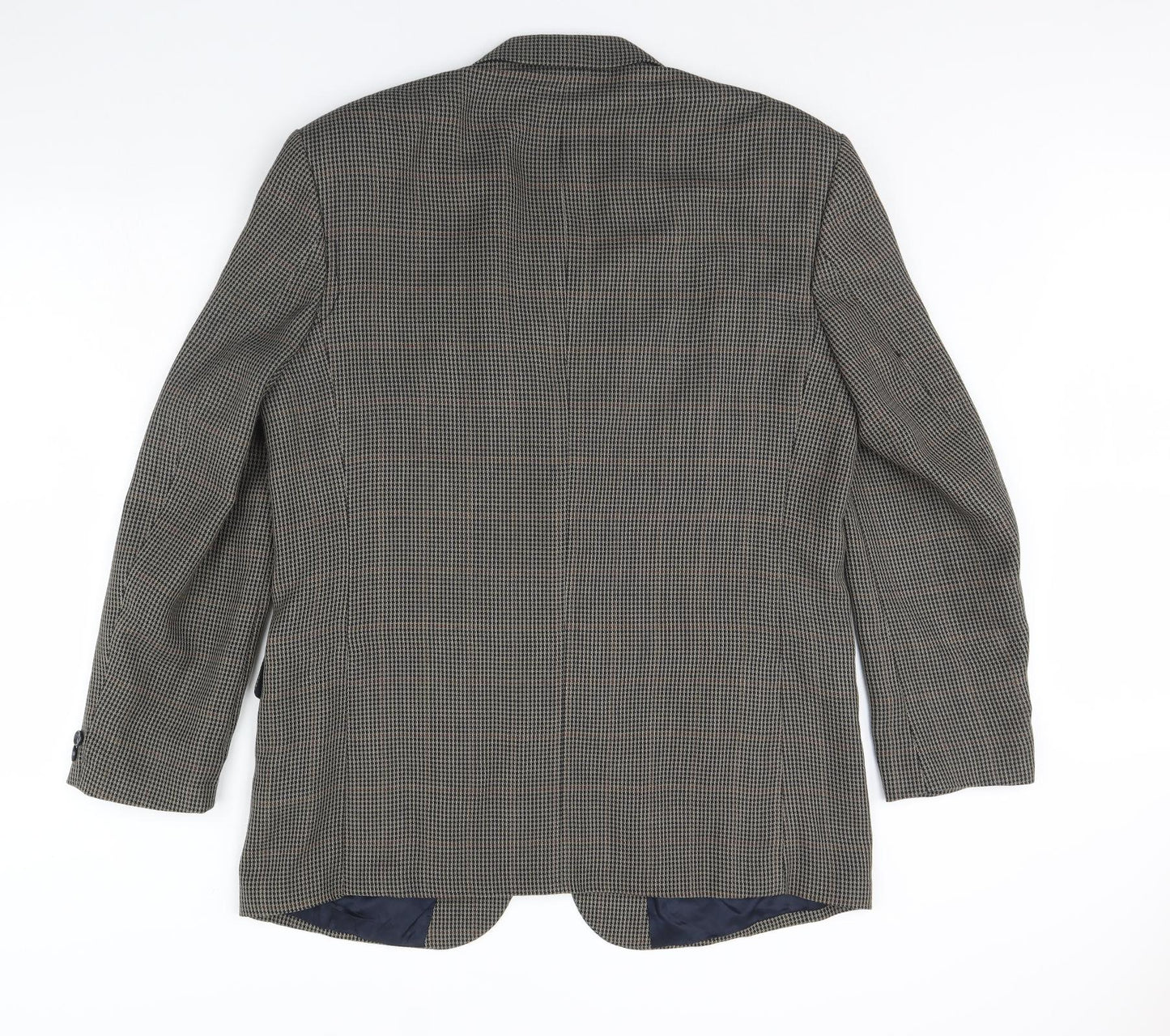 Preworn Mens Brown Herringbone  Jacket Blazer Size 44  - Shoulder Pads