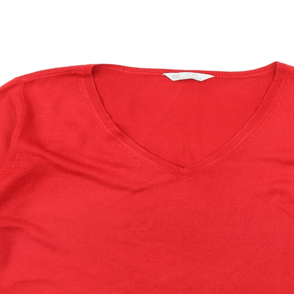 love knitwear Womens Red   Pullover Jumper Size 14