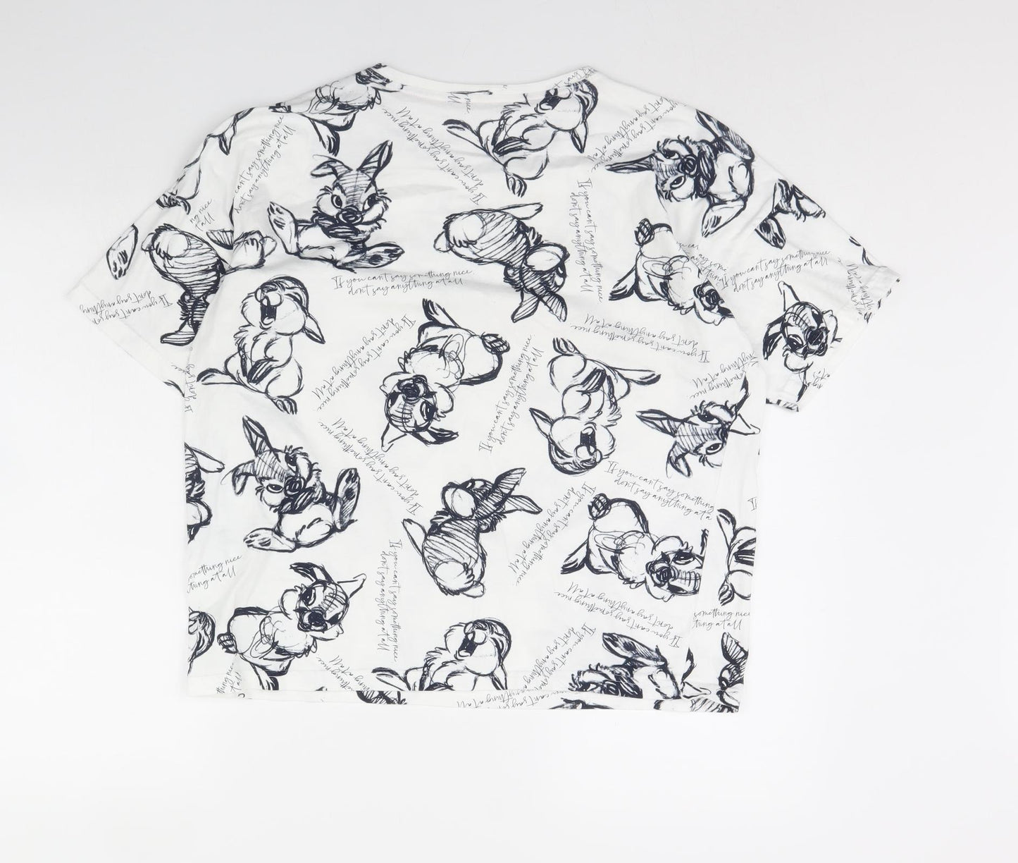 George Womens White Animal Print  Cami Pyjama Top Size 12  - Thumper Bambi
