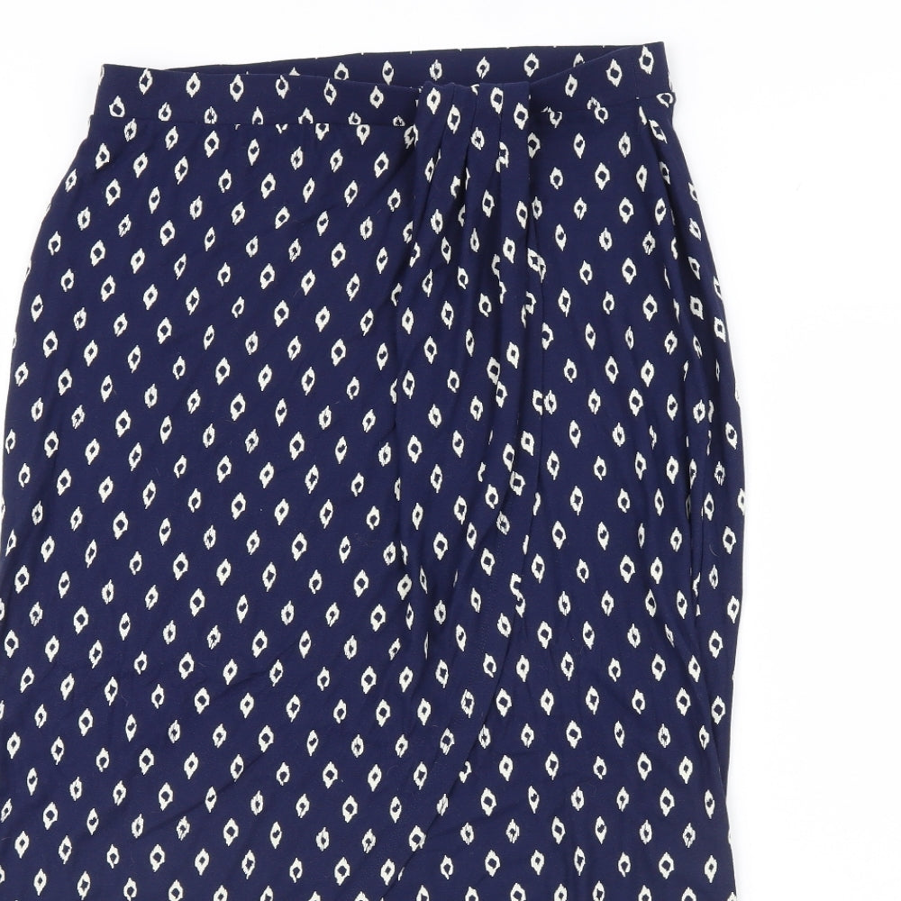 F&F Womens Blue Polka Dot  Flare Skirt Size 12