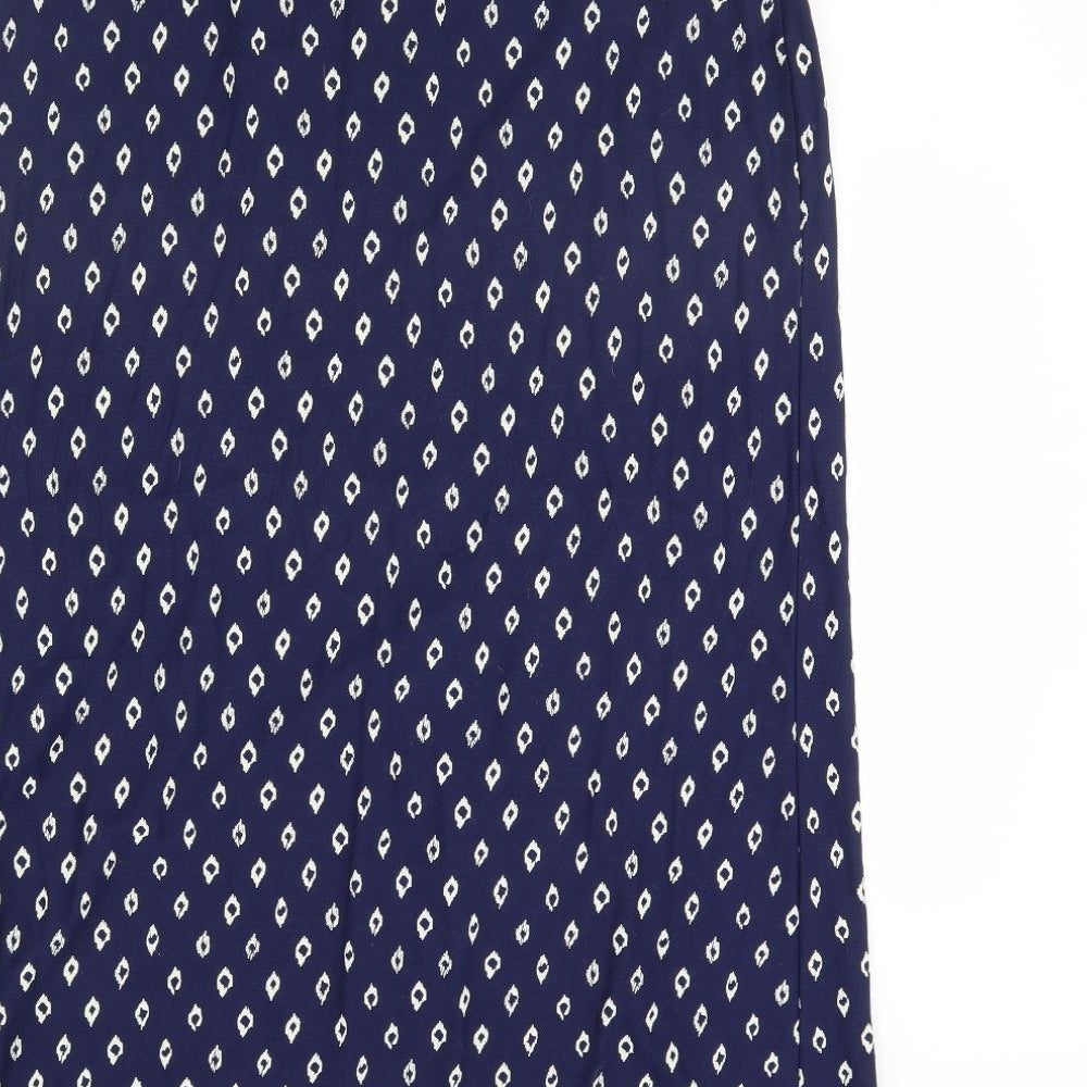 F&F Womens Blue Polka Dot  Flare Skirt Size 12