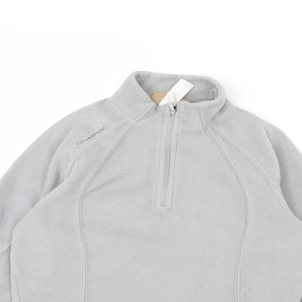 DECATHLON Womens Grey  Fleece Henley Jumper Size XS