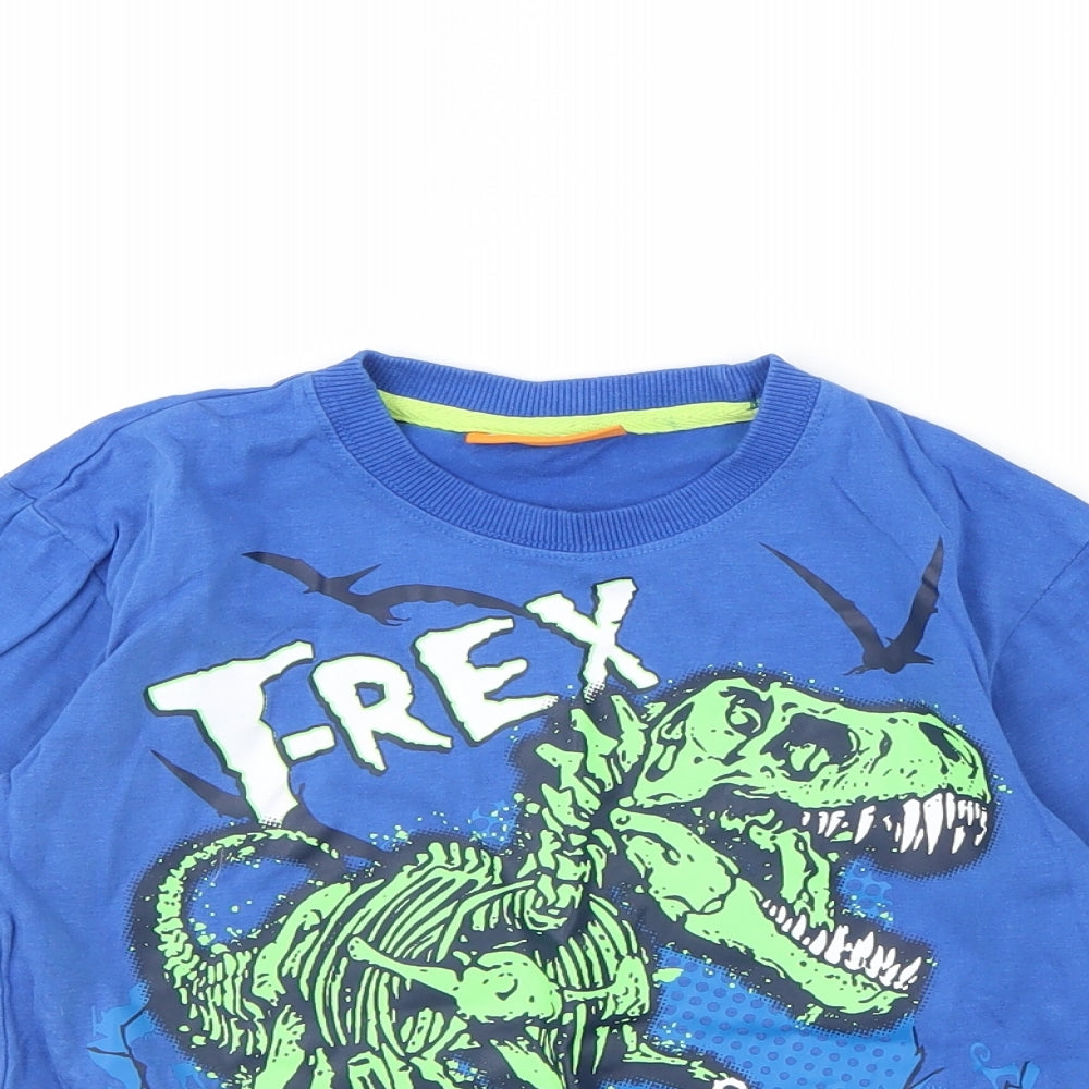 Duck & Dodge Boys Blue   Basic T-Shirt Size 6 Years  - Dinosaur