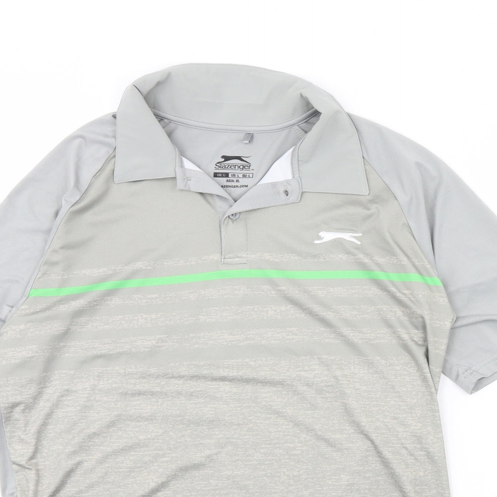 Slazenger Mens Grey    Polo Size L