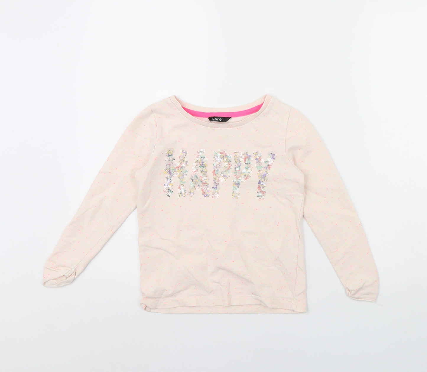 George Girls Pink   Pullover Jumper Size 5 Years