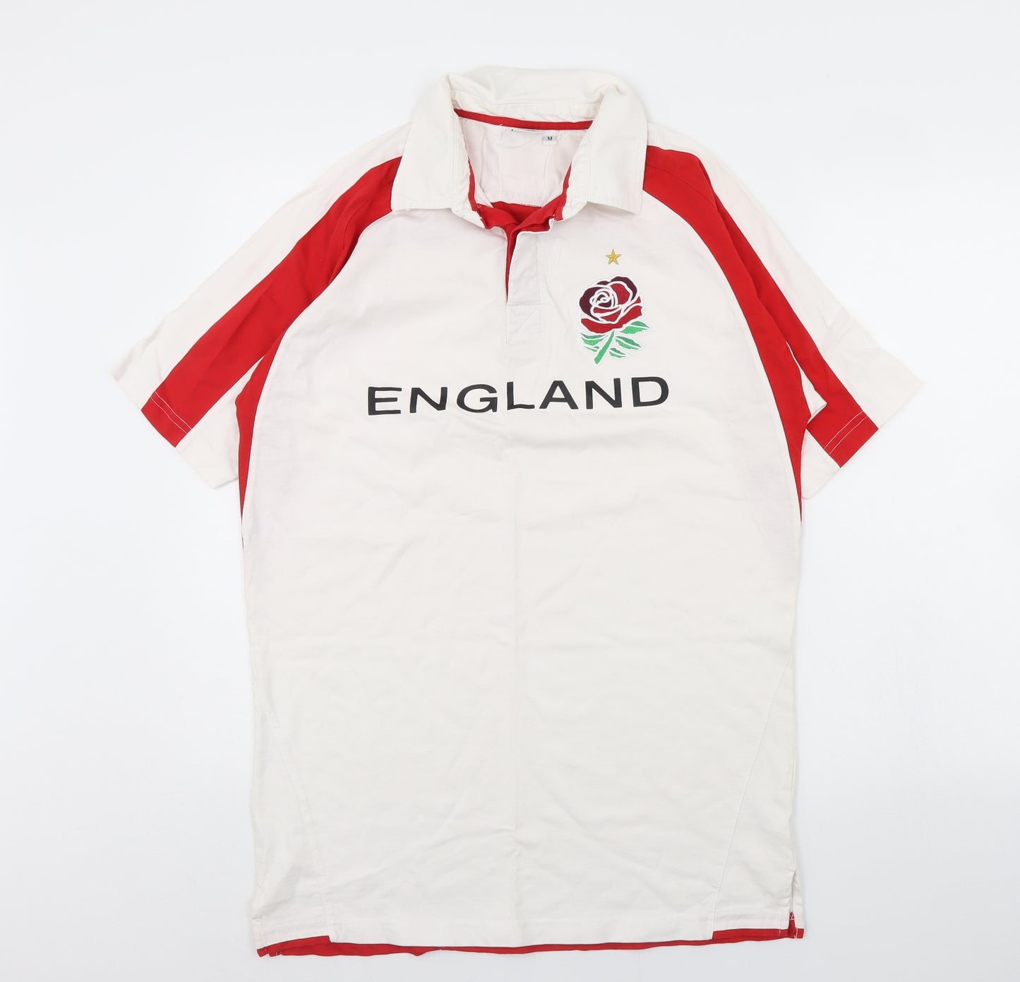 XV Mens White    Polo Size M  - England
