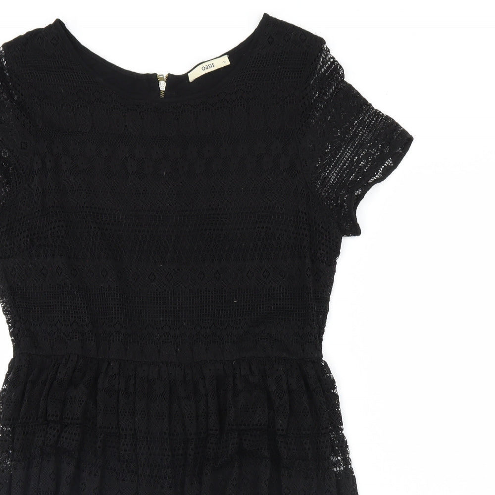 Oasis Womens Black   Fit & Flare  Size M