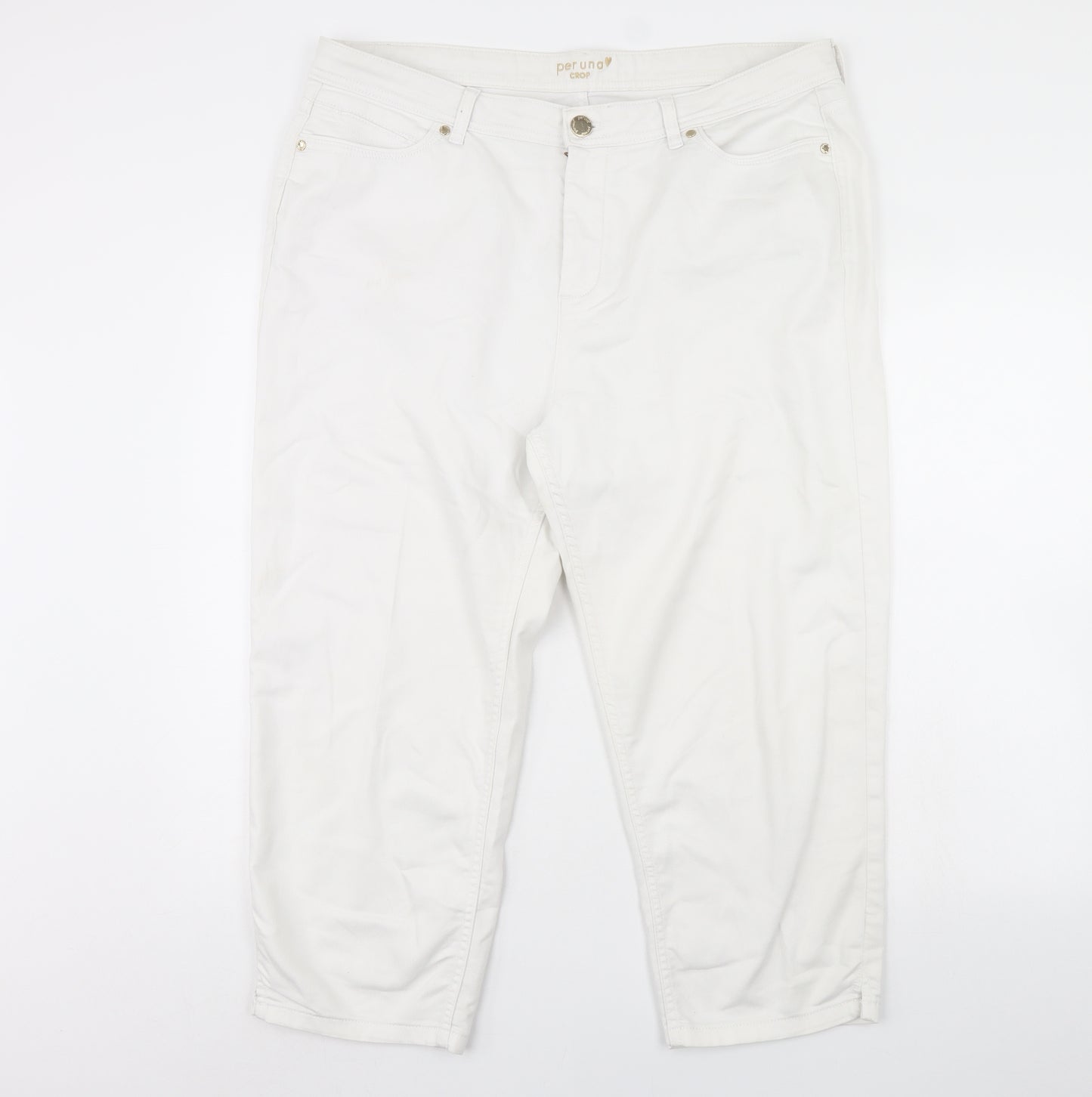 Per Una Womens White  Denim Cropped Jeans Size 18 L24 in