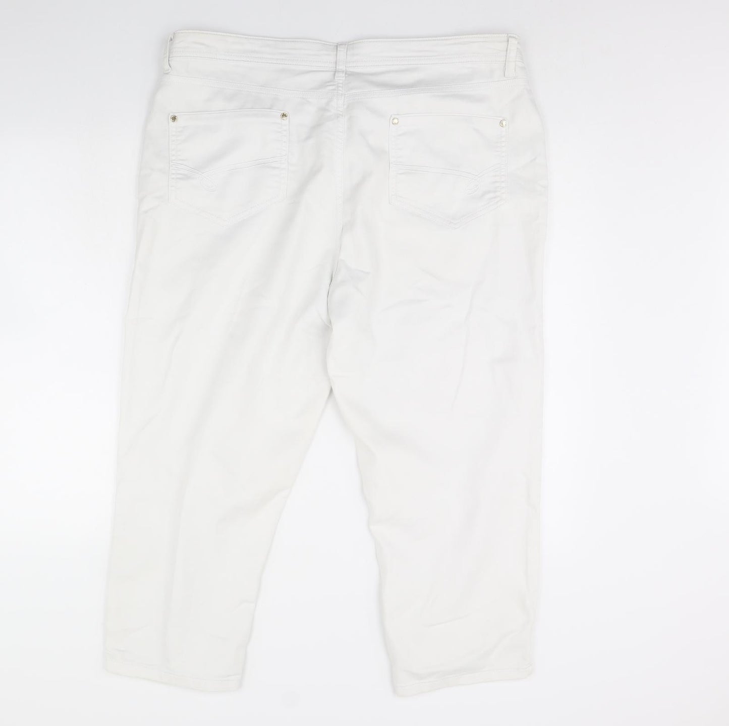 Per Una Womens White  Denim Cropped Jeans Size 18 L24 in