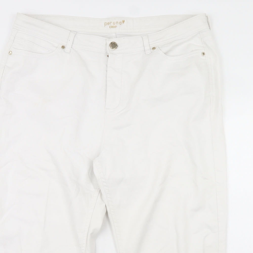 Per Una Womens White  Denim Cropped Jeans Size 18 L24 in