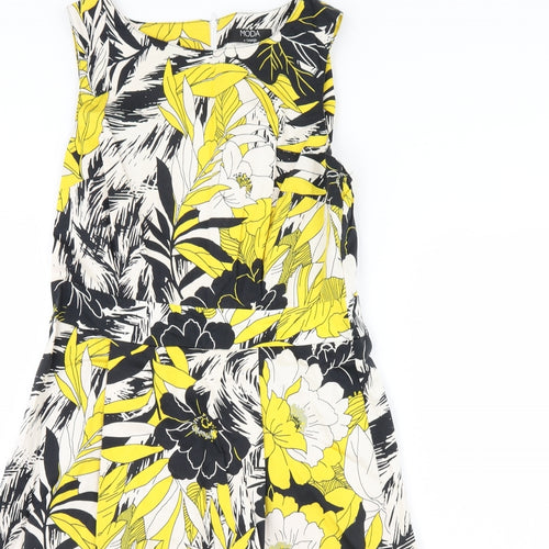 George Womens Yellow Floral  Fit & Flare  Size 12