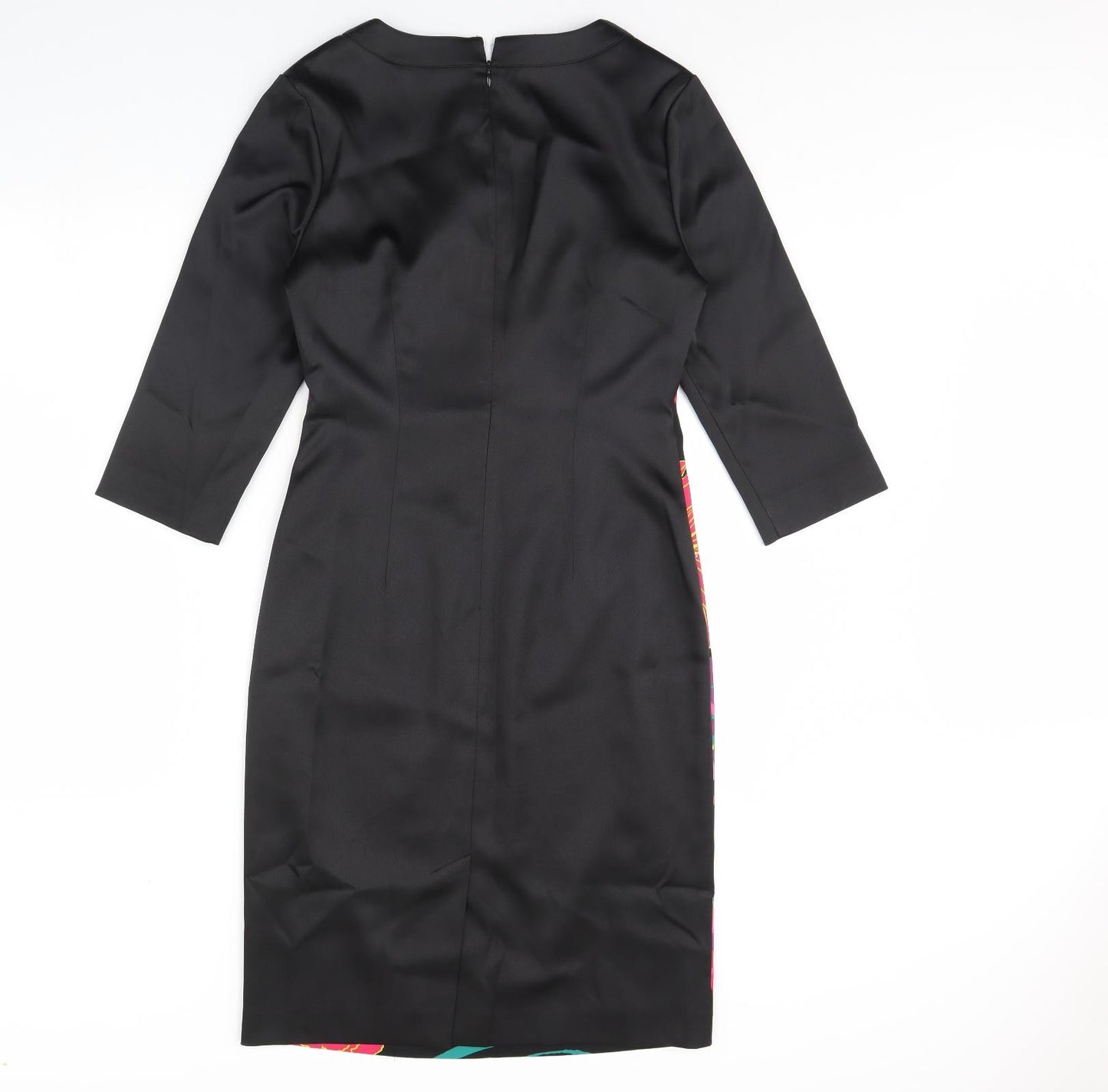 Teatro Womens Black Floral  Pencil Dress  Size 12