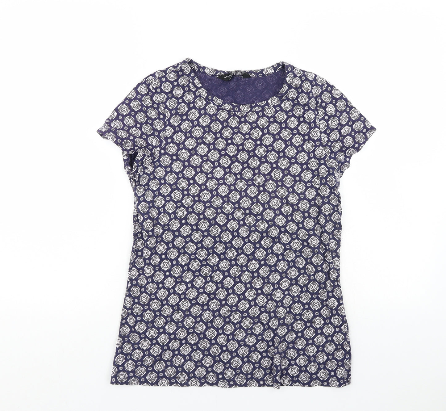 Dorothy Perkins Womens Blue Geometric  Basic T-Shirt Size 12