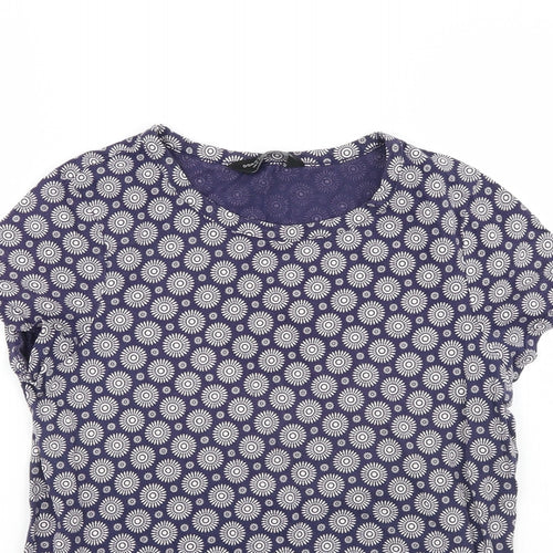 Dorothy Perkins Womens Blue Geometric  Basic T-Shirt Size 12