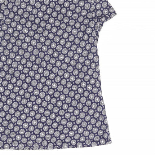 Dorothy Perkins Womens Blue Geometric  Basic T-Shirt Size 12