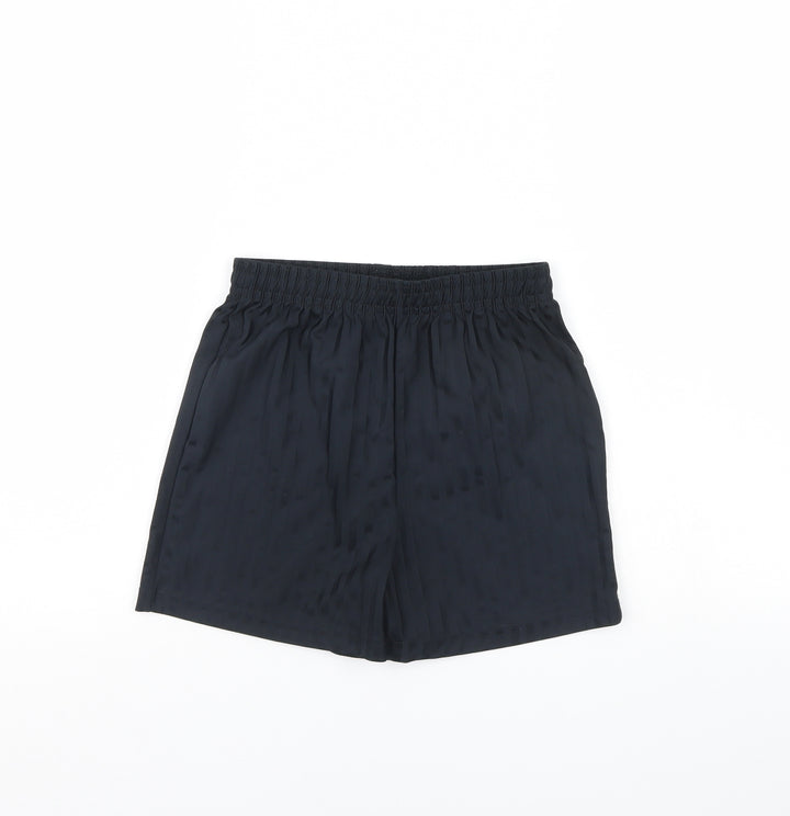 m&s Boys Black Striped Sweat Shorts Size 7 Years