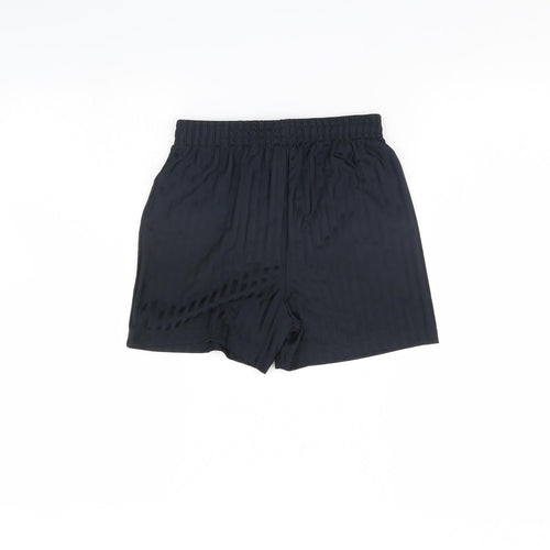 m&s Boys Black Striped  Sweat Shorts Size 7 Years