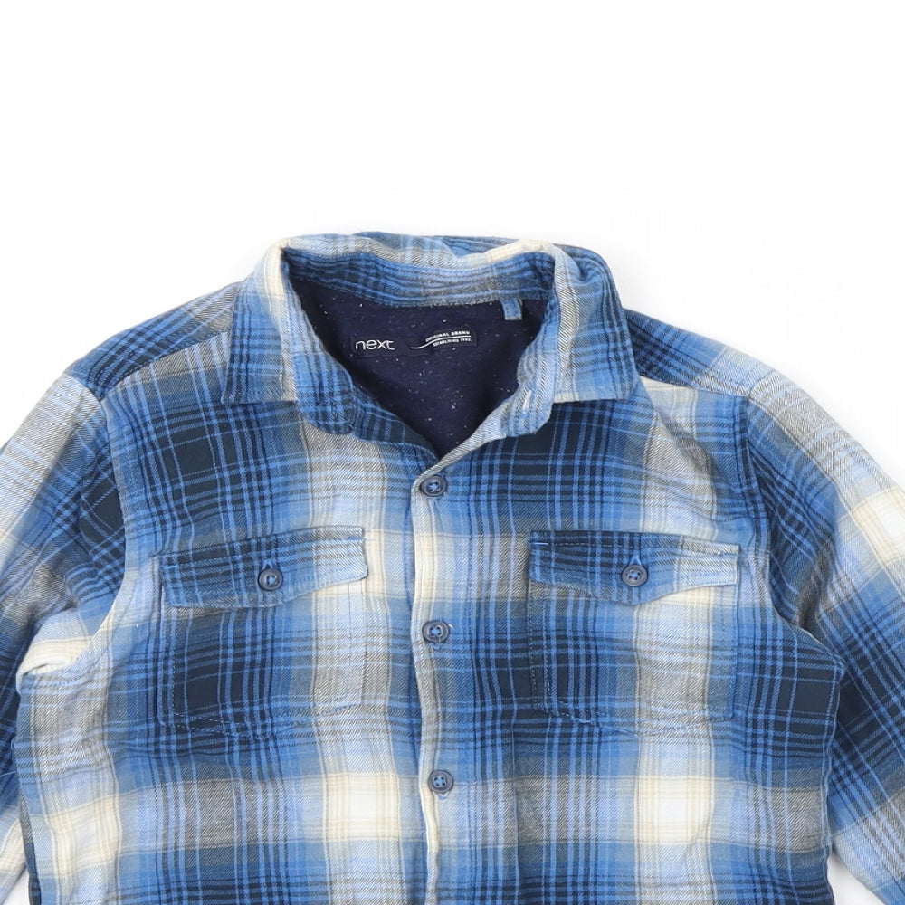 NEXT Boys Blue Check  Basic Button-Up Size 6 Years