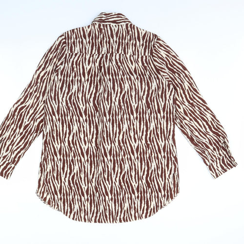 Primark Womens Brown Animal Print  Basic Button-Up Size 14
