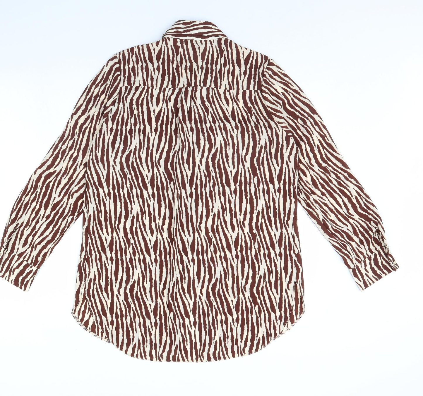 Primark Womens Brown Animal Print  Basic Button-Up Size 14