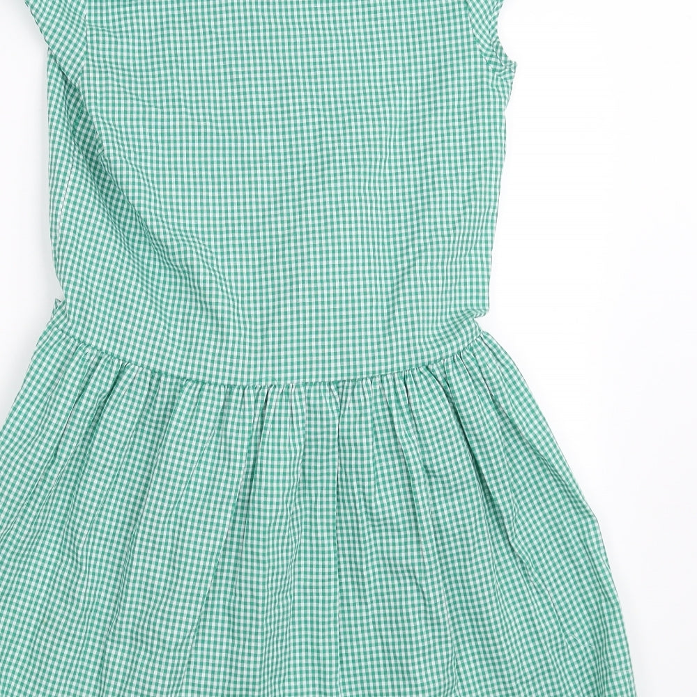 George Girls Green Check  A-Line  Size 13-14 Years