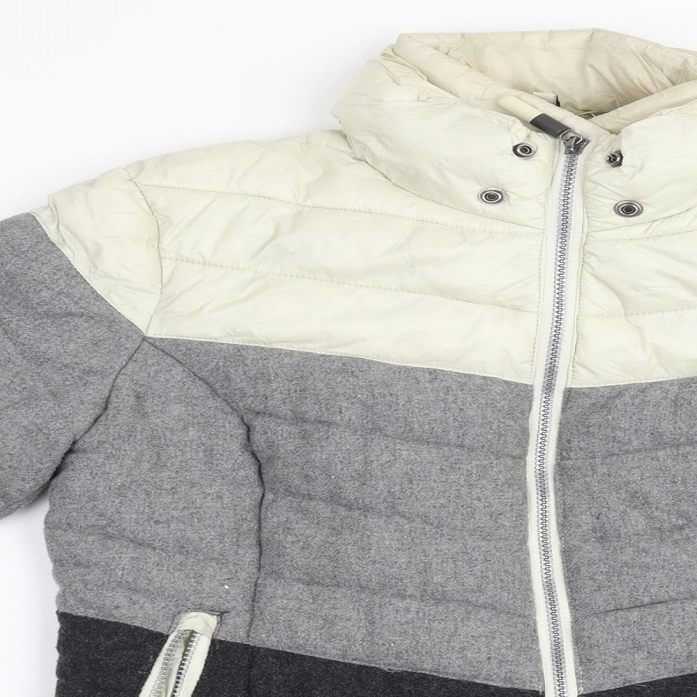 Superdry Mens Black Striped  Jacket Coat Size M