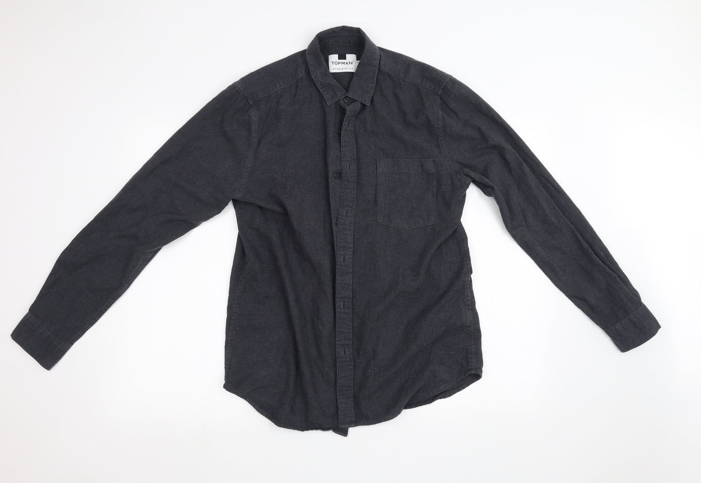 Topman Mens Grey    Button-Up Size M
