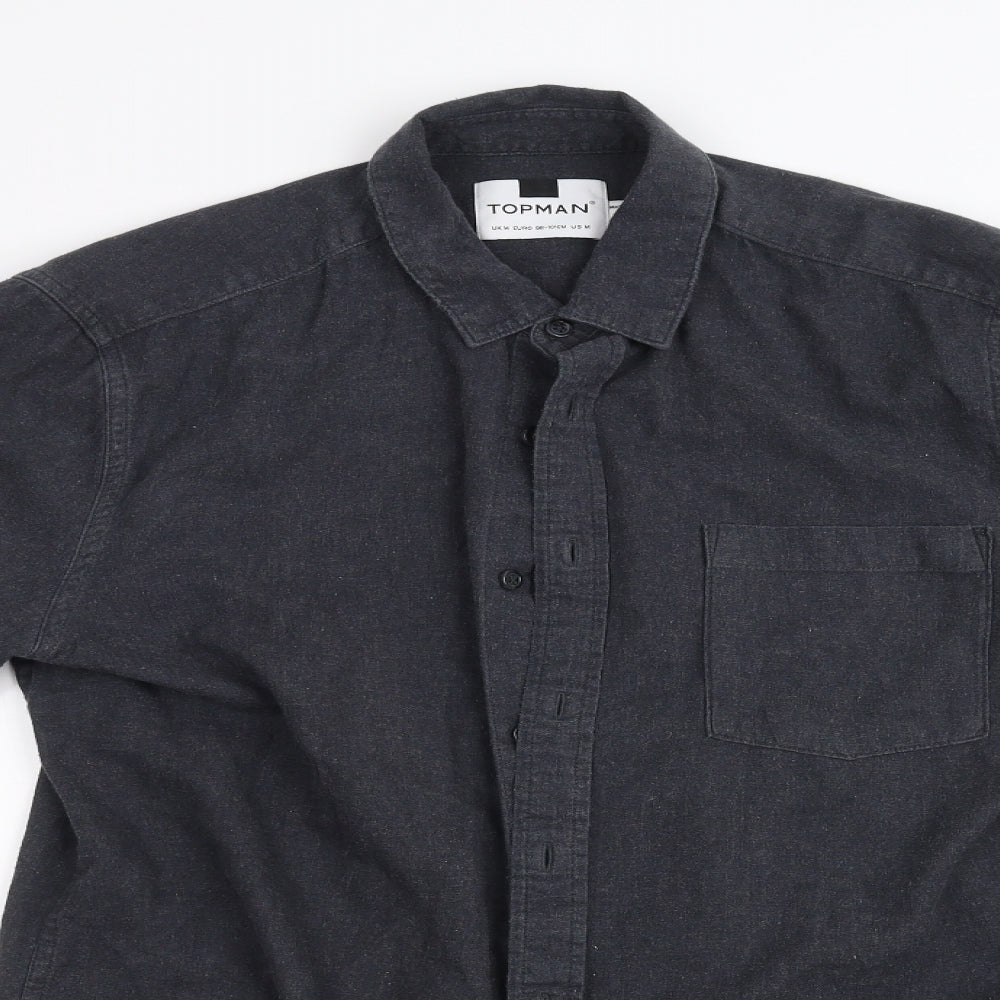 Topman Mens Grey    Button-Up Size M