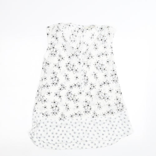 NEXT Womens White Floral  Basic Blouse Size 14