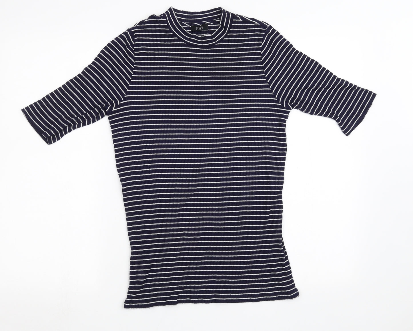 F&F Womens Blue Striped  Pullover Sweatshirt Size 12