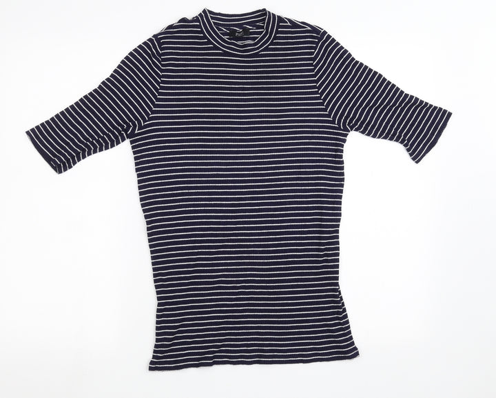 F&F Womens Blue Striped  Pullover Sweatshirt Size 12