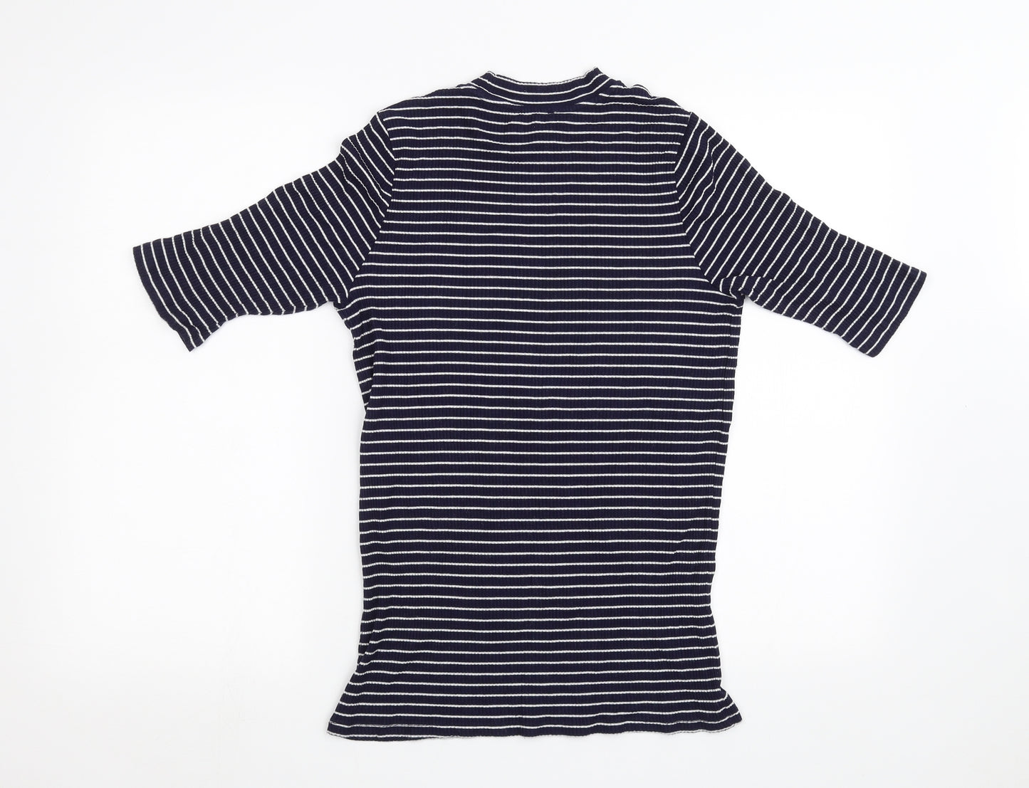 F&F Womens Blue Striped  Pullover Sweatshirt Size 12