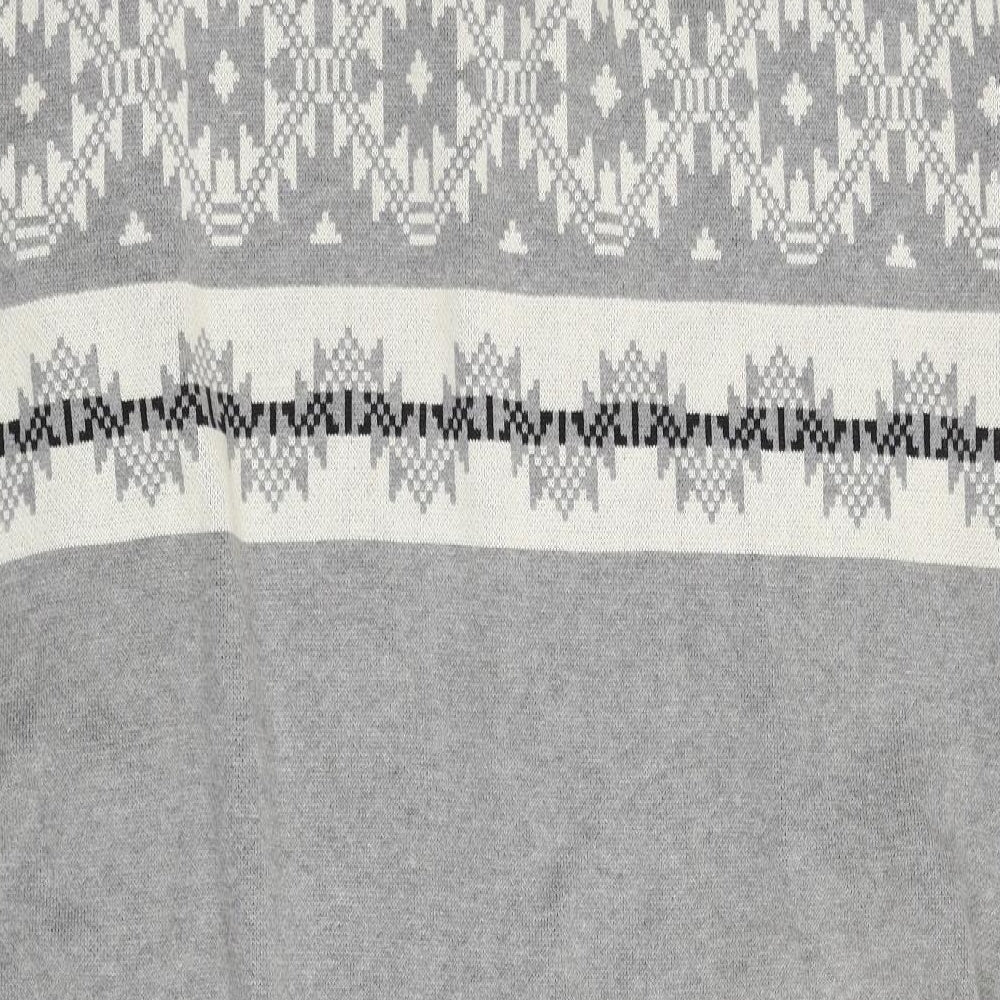 Primark Womens Grey Geometric  Cardigan Jumper Size M