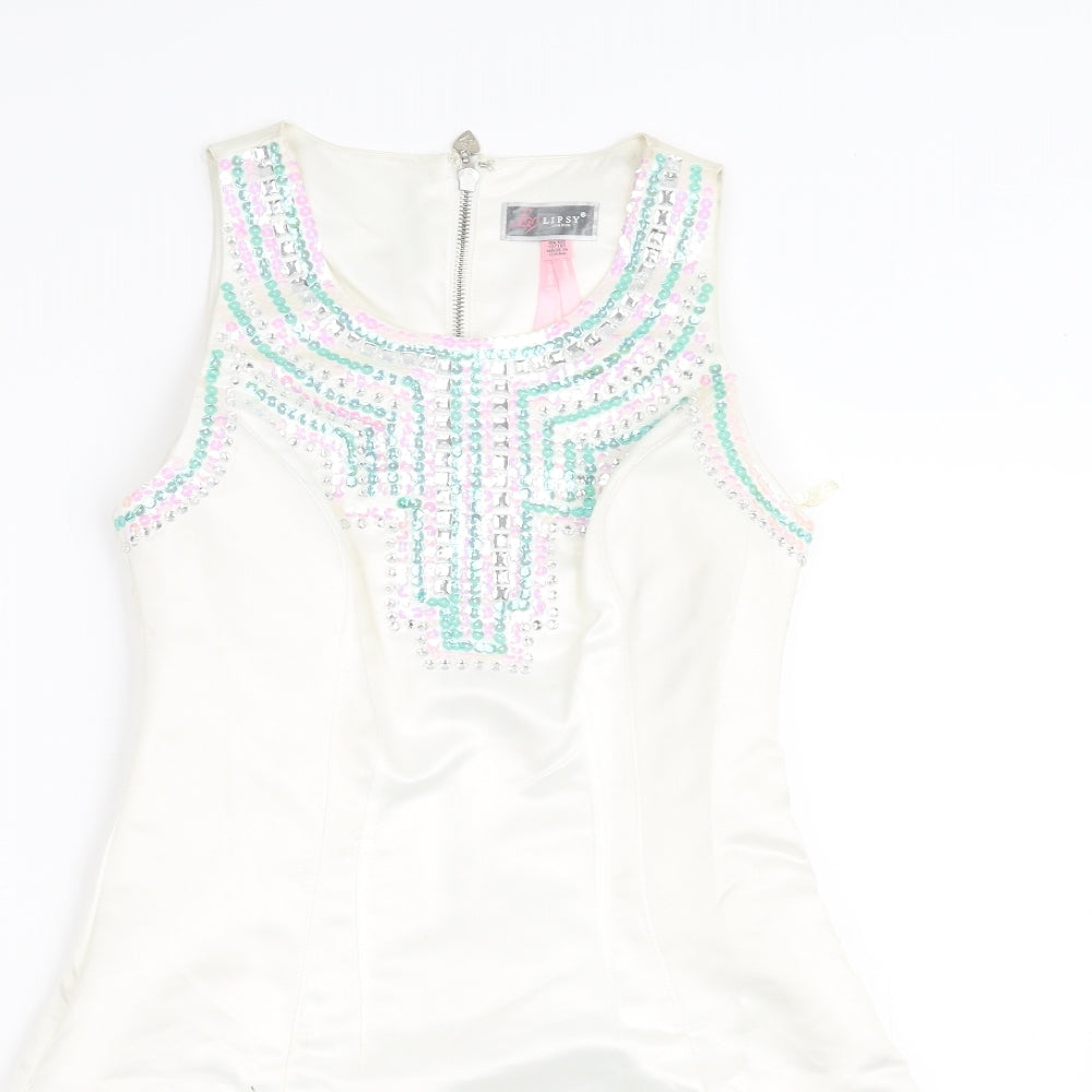 Lipsy Womens White   A-Line  Size 8