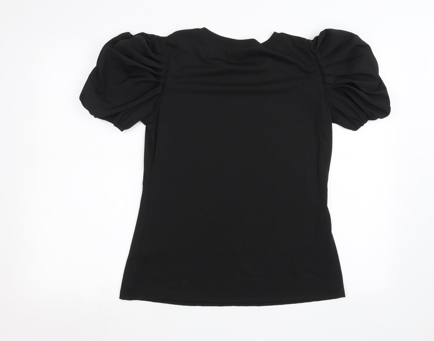 New Look Womens Black   Basic T-Shirt Size 12  - Frilled Sleeves