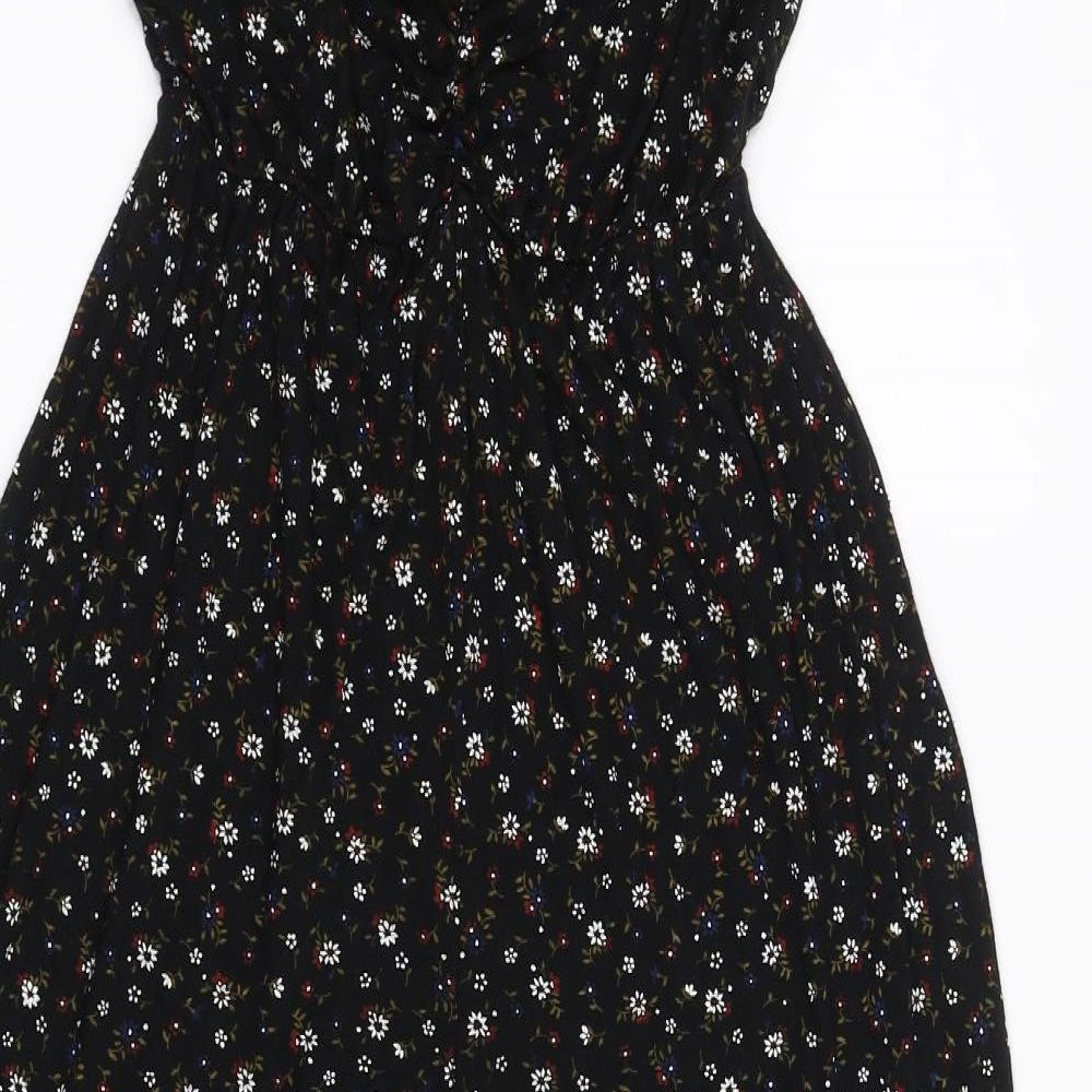 New Look Womens Black Floral  Jumpsuit One-Piece Size 14