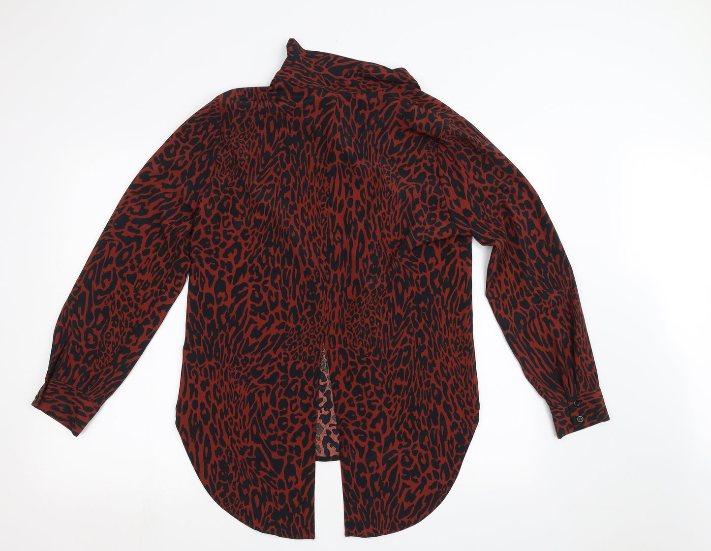 F&F Womens Brown Animal Print  Basic Blouse Size 14