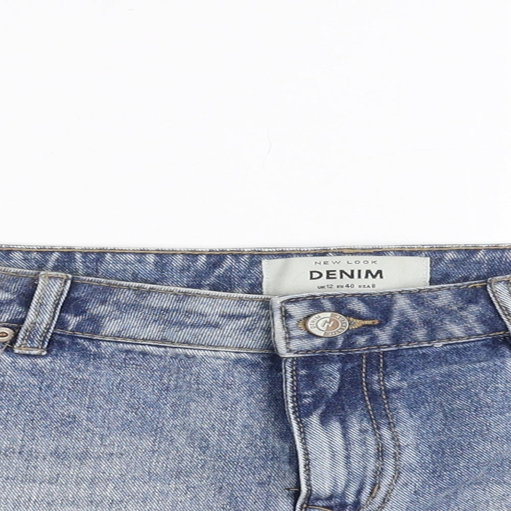 New Look Womens Blue  Denim Hot Pants Shorts Size 12