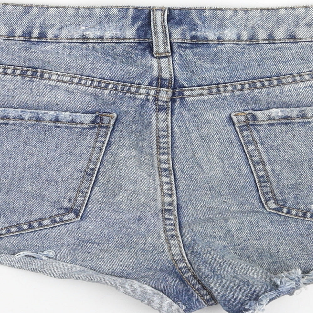 New Look Womens Blue  Denim Hot Pants Shorts Size 12