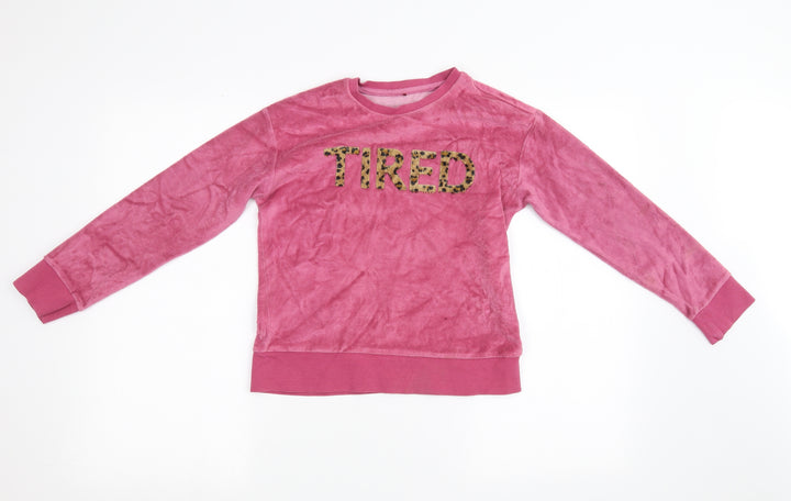 George Girls Pink Fleece Pyjama Top Size 9-10 Years