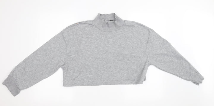 Boohoo Womens Grey   Pullover Sweatshirt Size 12  - cropped jumper