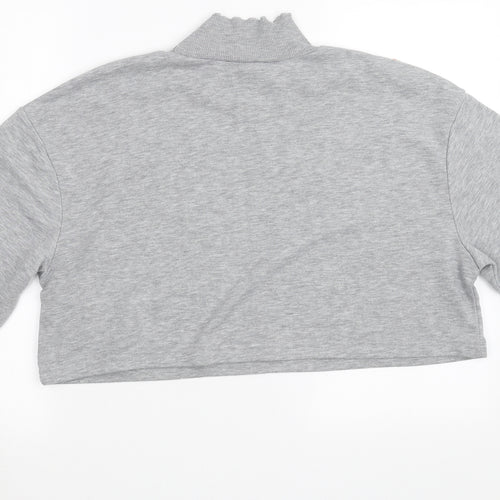 Boohoo Womens Grey   Pullover Sweatshirt Size 12  - cropped jumper